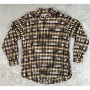 Carhartt Fall 2008 Long Sleeve Flannel Mens L Tall Brown Black Blue Green White